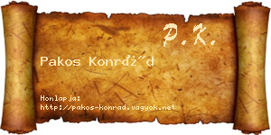 Pakos Konrád névjegykártya